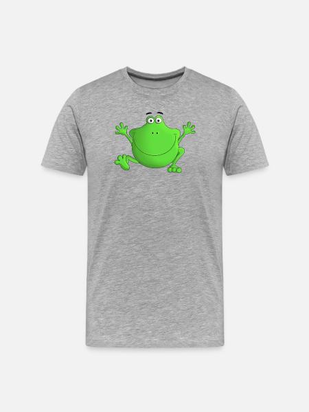 Frog - laugh! - Men's Premium Organic T-Shirt - heather grey