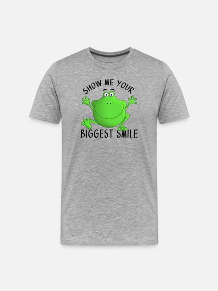 Laugh - frog - Men's Premium Organic T-Shirt - heather grey