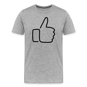 Daumen hoch! - Männer Premium Bio T-Shirt - Grau meliert - Vorne - Damien (186cm)