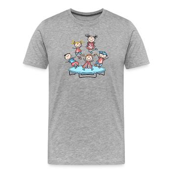 Trampoline - T-shirt bio Premium Homme - gris chiné - Devant - Damien (186cm)