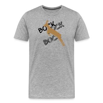 Bock³ - Männer Premium Bio T-Shirt - Grau meliert - Vorne - Damien (186cm)