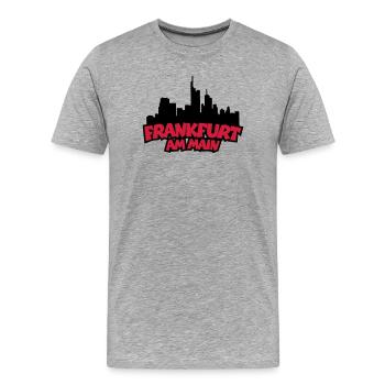 Frankfurt am Main Skyline - Männer Premium Bio T-Shirt - Grau meliert - Vorne - Damien (186cm)
