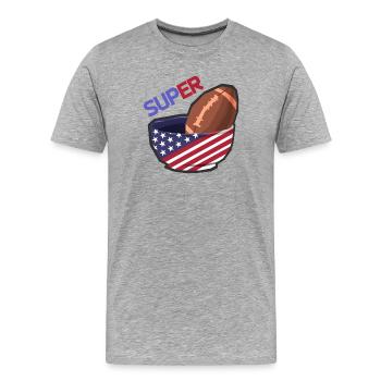 American Football Finale Champions Lustig Team - Männer Premium Bio T-Shirt - Grau meliert - Vorne - Damien (186cm)