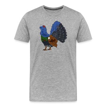 Farbiger Auerhahn mit buntem Gefieder - Männer Premium Bio T-Shirt - Grau meliert - Vorne - Damien (186cm)