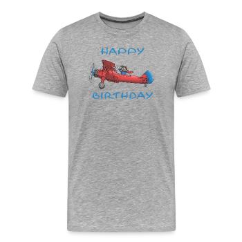 Joyeux anniversaire - T-shirt bio Premium Homme - gris chiné - Devant - Damien (186cm)
