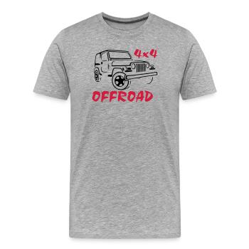 T-shirt Jeep 4x4 Offroad - T-shirt bio Premium Homme - gris chiné - Devant - Damien (186cm)