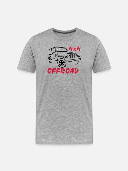 4x4 offroad jeep wrangler - Men's Premium Organic T-Shirt - heather grey