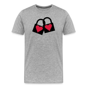 Love Lock - Men's Premium Organic T-Shirt - heather grey - Front - Damien (186cm)
