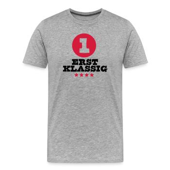 Einschulung de sports d'écolier - T-shirt bio Premium Homme - gris chiné - Devant - Damien (186cm)