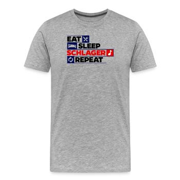 Schlager Repeat Repeat Schlagerfan musique - T-shirt bio Premium Homme - gris chiné - Devant - Damien (186cm)