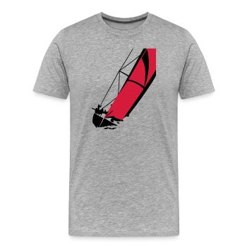 Yacht - T-shirt bio Premium Homme - gris chiné - Devant - Damien (186cm)