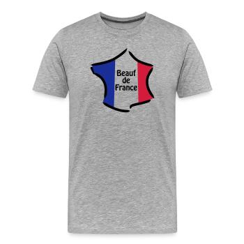 Redneck Frankreich - Männer Premium Bio T-Shirt - Grau meliert - Vorne - Damien (186cm)