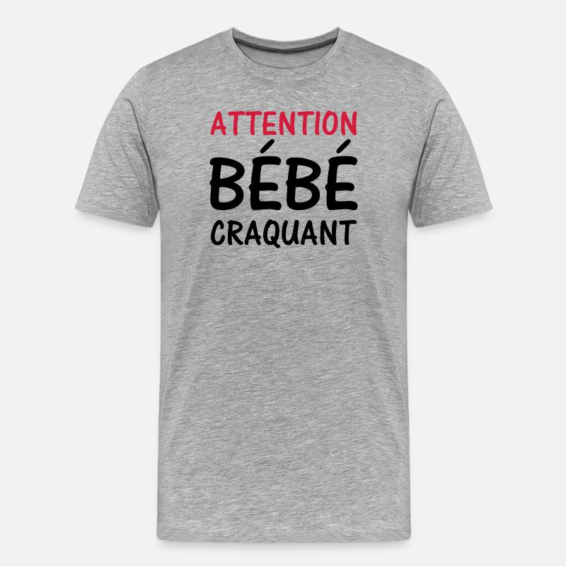 Warnung BABY süß! - Männer Premium Bio T-Shirt - Grau meliert