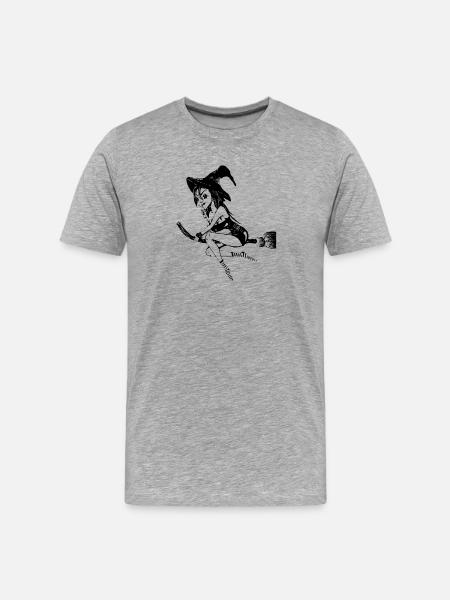 witch1 - Männer Premium Bio T-Shirt - Grau meliert