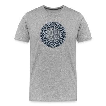 Torus, Sacred Geometry - Men's Premium Organic T-Shirt - heather grey - Front - Damien (186cm)