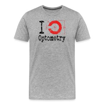 J'adore l'optométrie Optométriste - T-shirt bio Premium Homme - gris chiné - Devant - Damien (186cm)