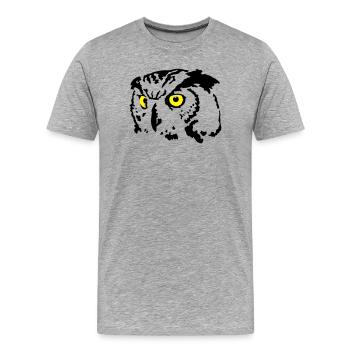 chouette - T-shirt bio Premium Homme - gris chiné - Devant - Damien (186cm)