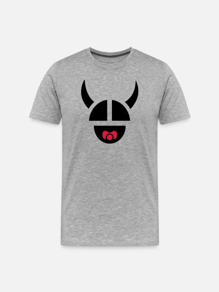 Wikingerkind - Männer Premium Bio T-Shirt - Grau meliert