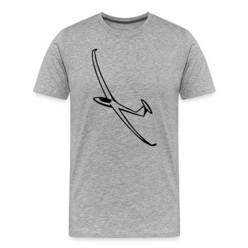 Segelflugzeug - Männer Premium Bio T-Shirt - Grau meliert - Vorne - Damien (186cm)