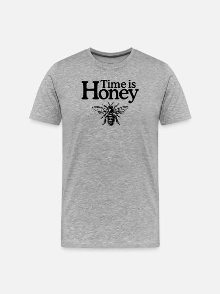 Time is Honey - Männer Premium Bio T-Shirt - Grau meliert