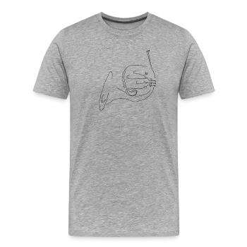 horn - Men's Premium Organic T-Shirt - heather grey - Front - Damien (186cm)