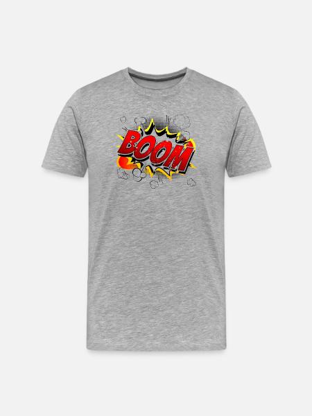 Boom Comic Graphic - Men's Premium Organic T-Shirt - heather grey