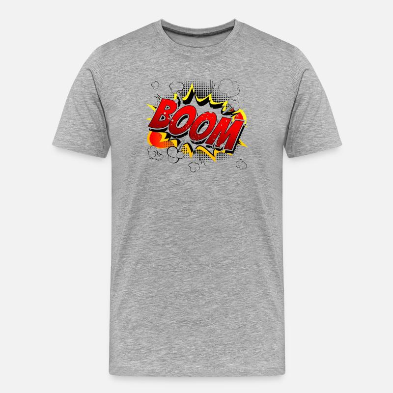 Boom Comic Graphic - Men's Premium Organic T-Shirt - heather grey