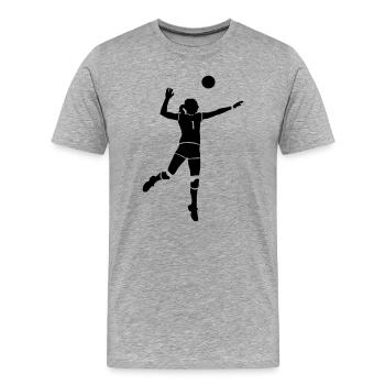 volleyball - T-shirt bio Premium Homme - gris chiné - Devant - Damien (186cm)