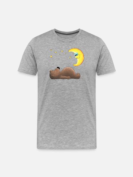 süßer Teddybär - Bär - Männer Premium Bio T-Shirt - Grau meliert
