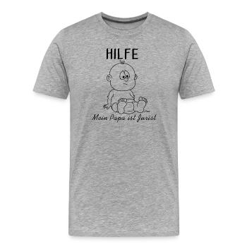Au secours, mon père est avocat - T-shirt bio Premium Homme - gris chiné - Devant - Damien (186cm)