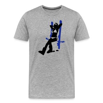 ski girl - T-shirt bio Premium Homme - gris chiné - Devant - Damien (186cm)