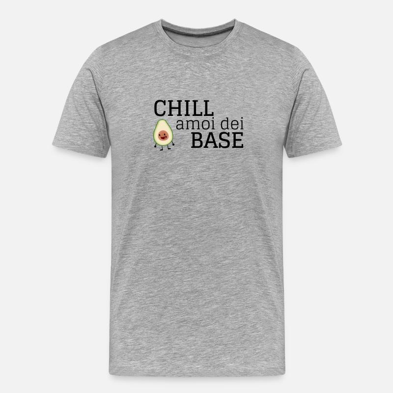 Lächelnder Avocado Clipart - Männer Premium Bio T-Shirt - Grau meliert