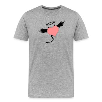 angel devil symbol - T-shirt bio Premium Homme - gris chiné - Devant - Damien (186cm)