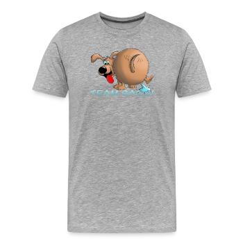 Team Gassi - Männer Premium Bio T-Shirt - Grau meliert - Vorne - Damien (186cm)