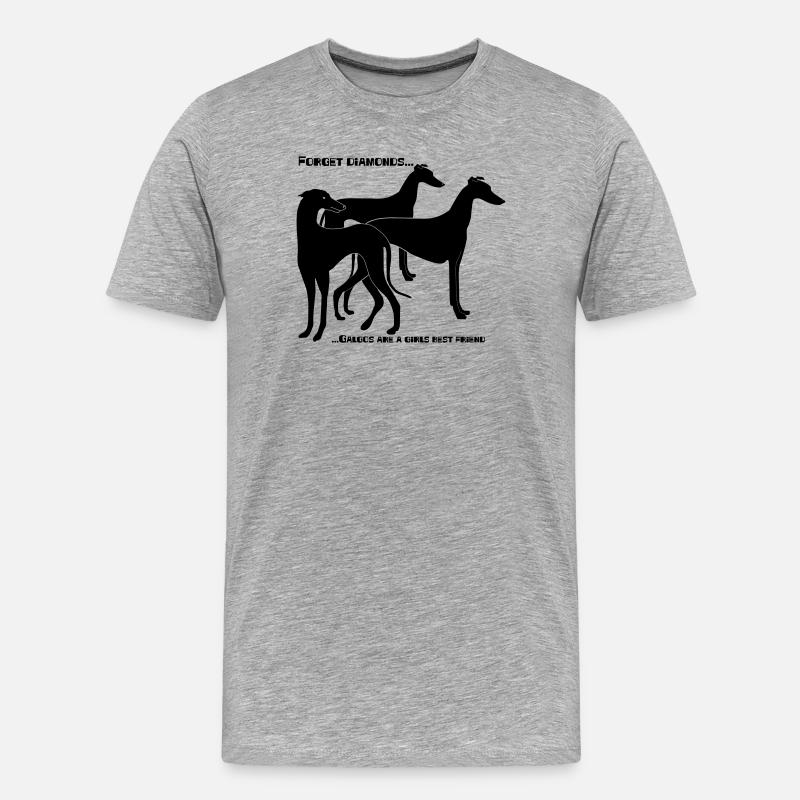 forget_diamonds..Galgos - Männer Premium Bio T-Shirt - Grau meliert