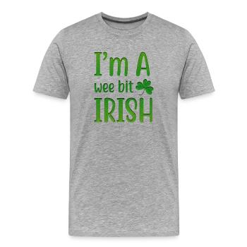 I Am A Wee Bit Irish - Männer Premium Bio T-Shirt - Grau meliert - Vorne - Damien (186cm)