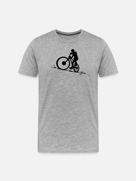 Mountainbike vector - Men's Premium Organic T-Shirt - heather grey