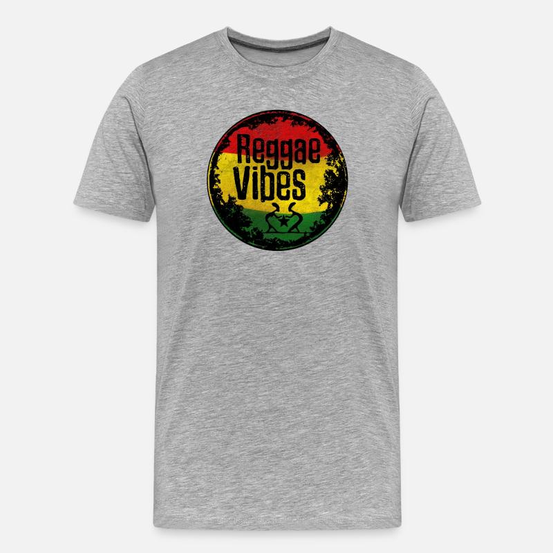 Reggae Vibes Rasta Design - Männer Premium Bio T-Shirt - Grau meliert