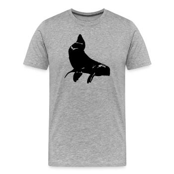 Fur Seal - Men's Premium Organic T-Shirt - heather grey - Front - Damien (186cm)