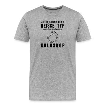 Médecin proverbes drôles coloscopie cadeau d’endoscopie - T-shirt bio Premium Homme - gris chiné - Devant - Damien (186cm)