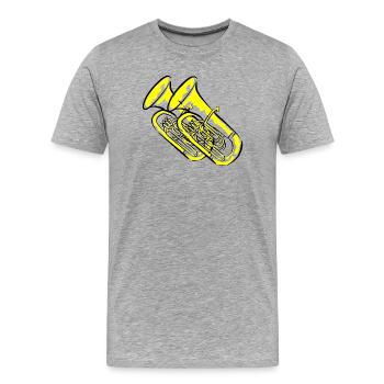 Tuba Blasmusiker - Männer Premium Bio T-Shirt - Grau meliert - Vorne - Damien (186cm)