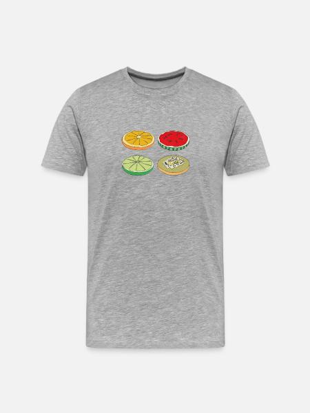 Fruits Slices Summer Delicious Fun Gift - Men's Premium Organic T-Shirt - heather grey