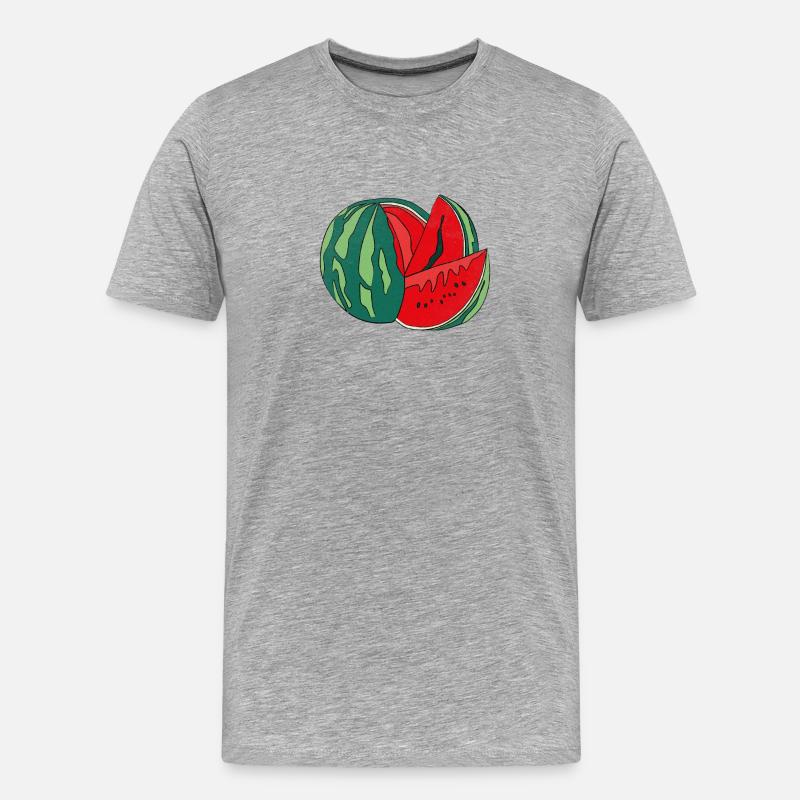Melon Summer Fruit Delicious Fun Gift - Men's Premium Organic T-Shirt - heather grey