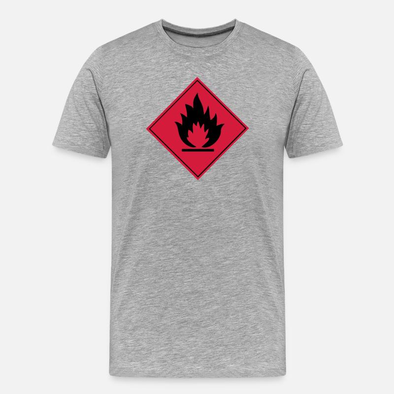 Flammable - Men's Premium Organic T-Shirt - heather grey