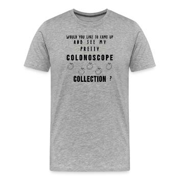 Médecin docteur interniste collection coloscope cadeau - T-shirt bio Premium Homme - gris chiné - Devant - Damien (186cm)
