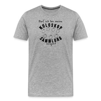 Docteur interniste coloscope collection dicton cadeau - T-shirt bio Premium Homme - gris chiné - Devant - Damien (186cm)