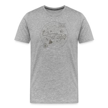 Vintage Karte Kreta - Männer Premium Bio T-Shirt - Grau meliert - Vorne - Damien (186cm)