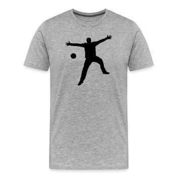 Handball Torwart - Männer Premium Bio T-Shirt - Grau meliert - Vorne - Damien (186cm)