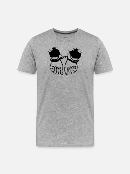 Hands and handcuffs - Men's Premium Organic T-Shirt - heather grey