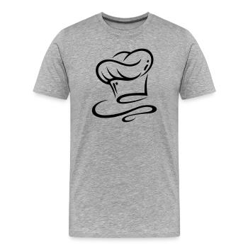 Chef hat, i love cooking. - Men's Premium Organic T-Shirt - heather grey - Front - Damien (186cm)